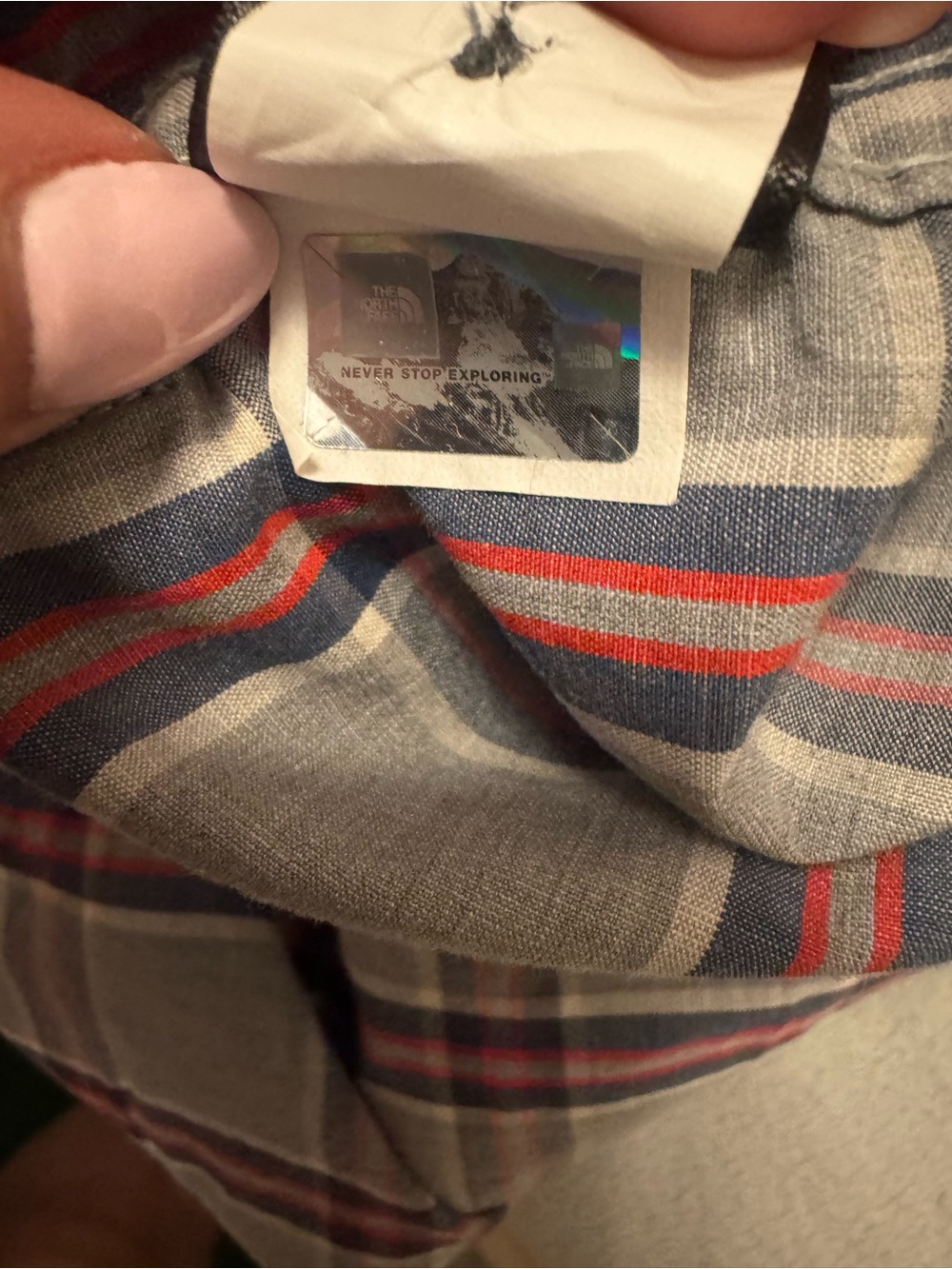 The North Face Plaid Short Sleeve Button Up Shirt XL 100% Cotton Outdoor Hiking - Picture 9 of 12
